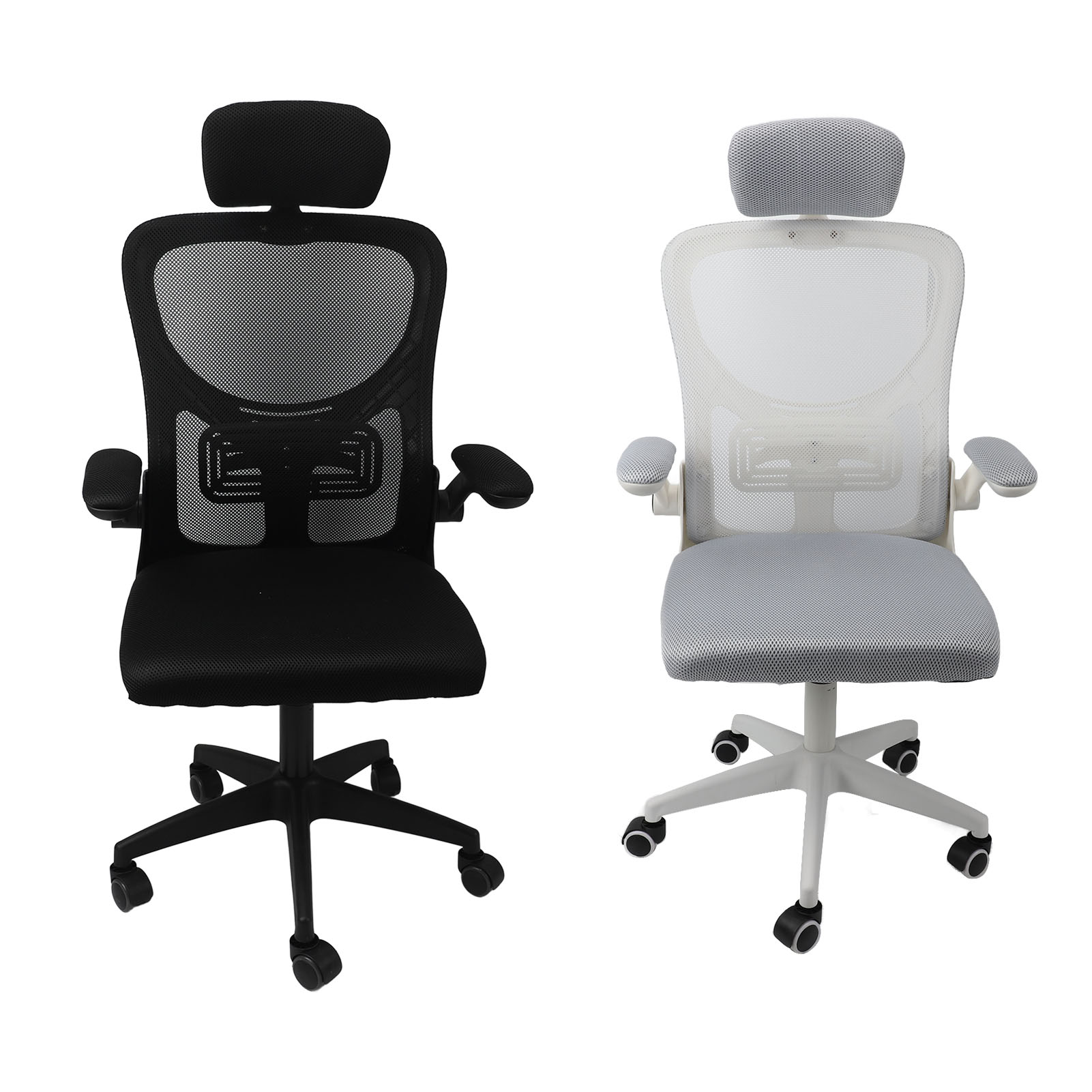 Chair 90 Degree Rotating Armrests Comfortable Computer Chair 3D Headrest Elastic Lumbar Support Breathable for Work