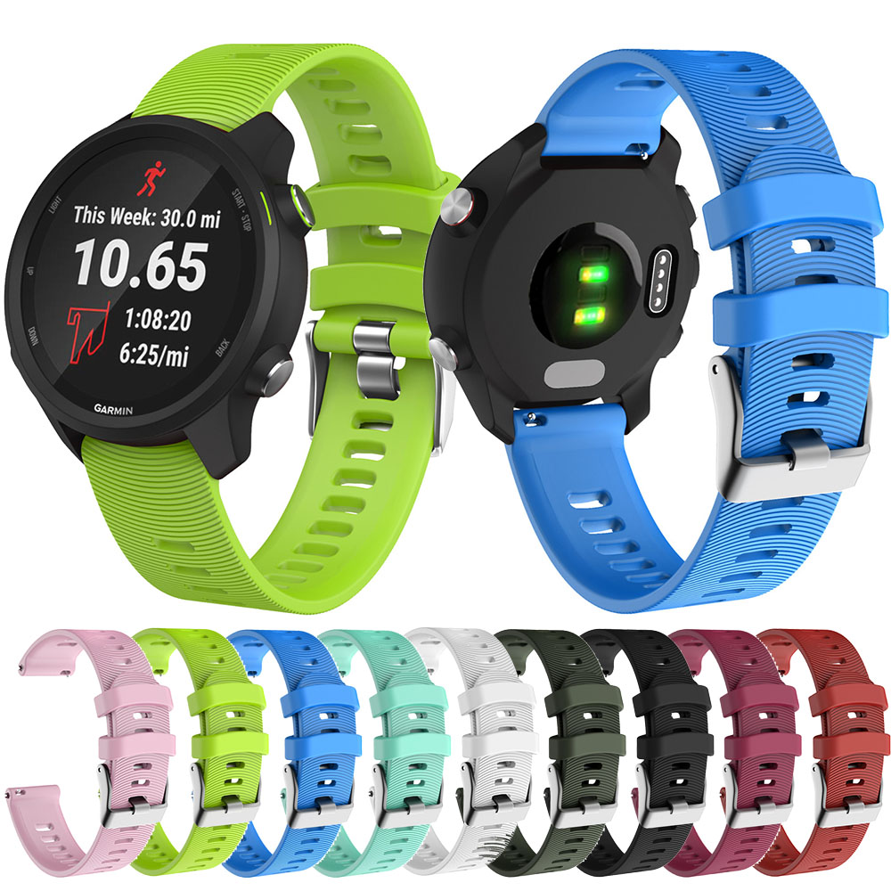 Garmin forerunner-スマートスポーツウォッチ用のカラフルなストラップ,シリコンスマートブレスレット,音楽,スポーツ,245時間,245m, 645mm,20mm