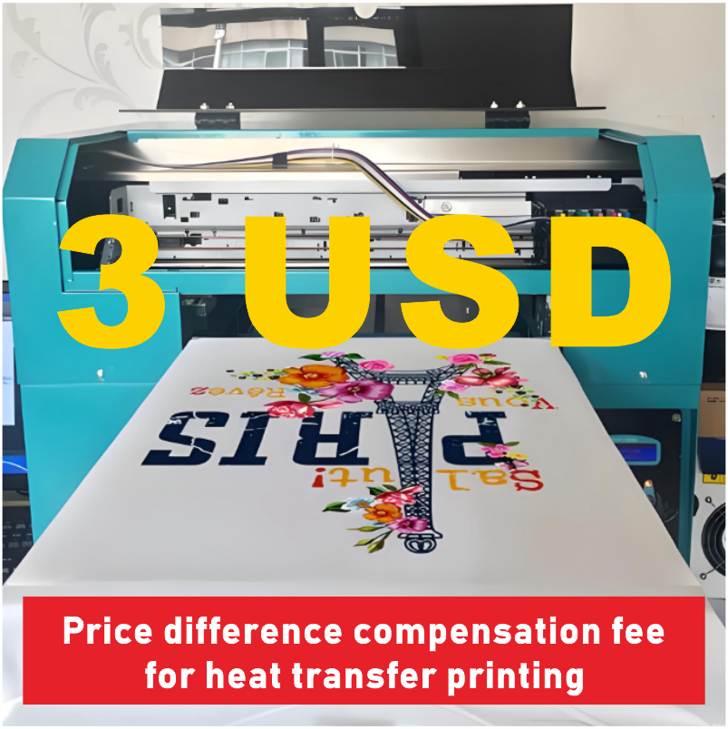 Taxa de compensação de diferença de preço de 3 USD para impressão por transferência de calor