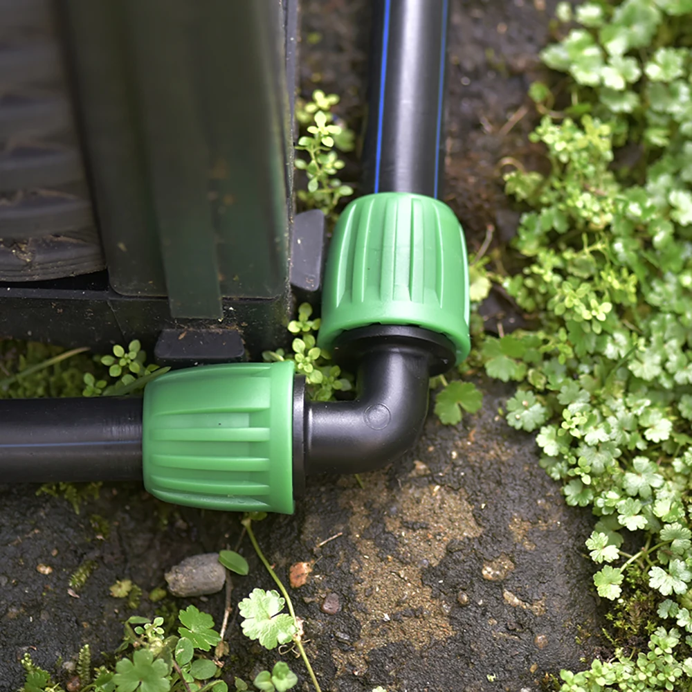 5Pcs 16mm 1/2'' PE Pipe Connector Splitter Tee Coupling Threaded Lock to 4/7mm Hose Garden Watering Drip Irrigation