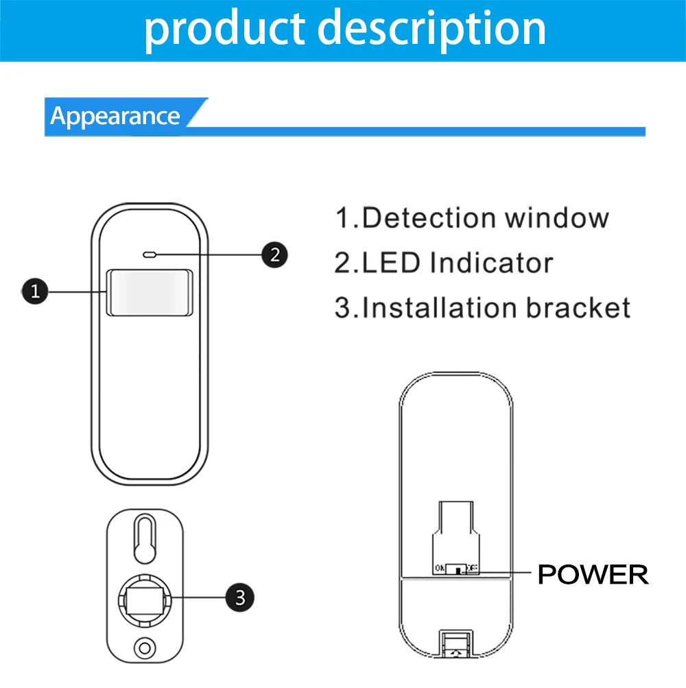 433MHz Cảm Biến Chuyển Động Không Dây Mini Hồng Ngoại PIR Báo Cho Nhà Báo Động Chống Trộm Báo Động An Ninh Bộ Dụng Cụ