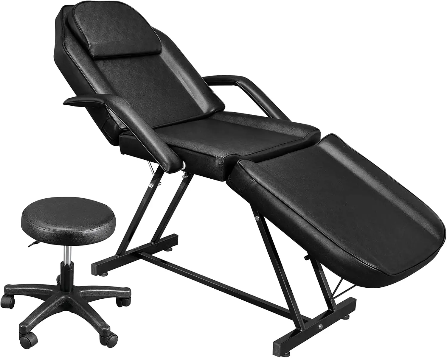 Massage Salon Tattoo Chair Esthetician Bed with Hydraulic Stool,Multi-Purpose 3-Section Facial Bed Table, Adjustable