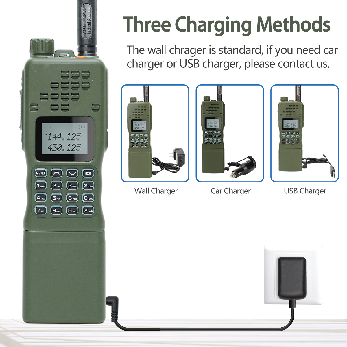Baofeng AR-152 15W Walkie Talkie ที่มีประสิทธิภาพ CB วิทยุ 12000mAh แบตเตอรี่ยุทธวิธียาวช่วง AN PRC-152 Dual Band Transceiver