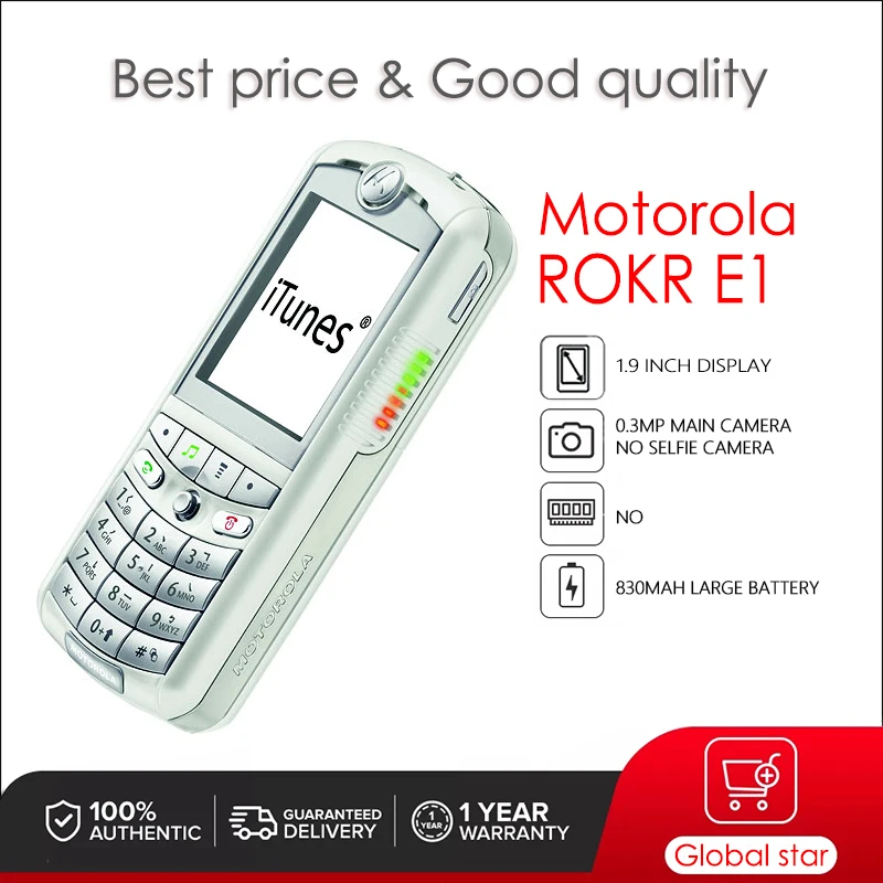 Original Motorola E1 Unlocked Refurbished Mobile Phone GSM 850 / 900 / 1800 / 1900 Good Quality With 1 Year Warranty