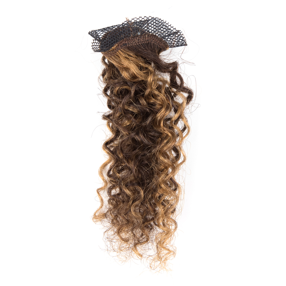 Jerry bouclés cheveux humains paquets brésilien crépus Curl 5 pièces P4/27 mettre en évidence les cheveux humains armure faisceaux Remy Extension de cheveux