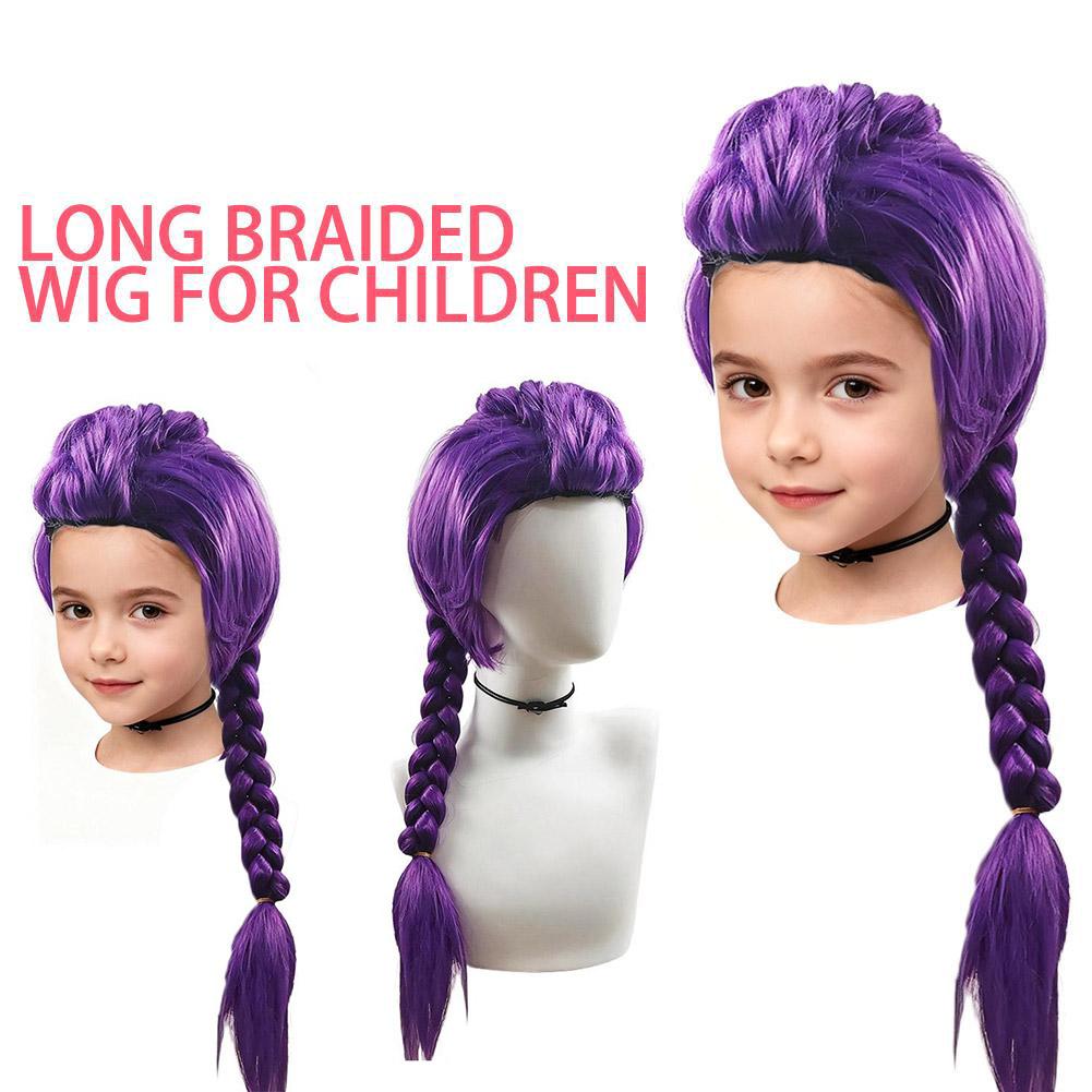 Movie Kpop Kids Girls Cosplay Wig Mira Rumi Zoey Demon Hunters Purple Black Red Long Hair Halloween Cosplay Props