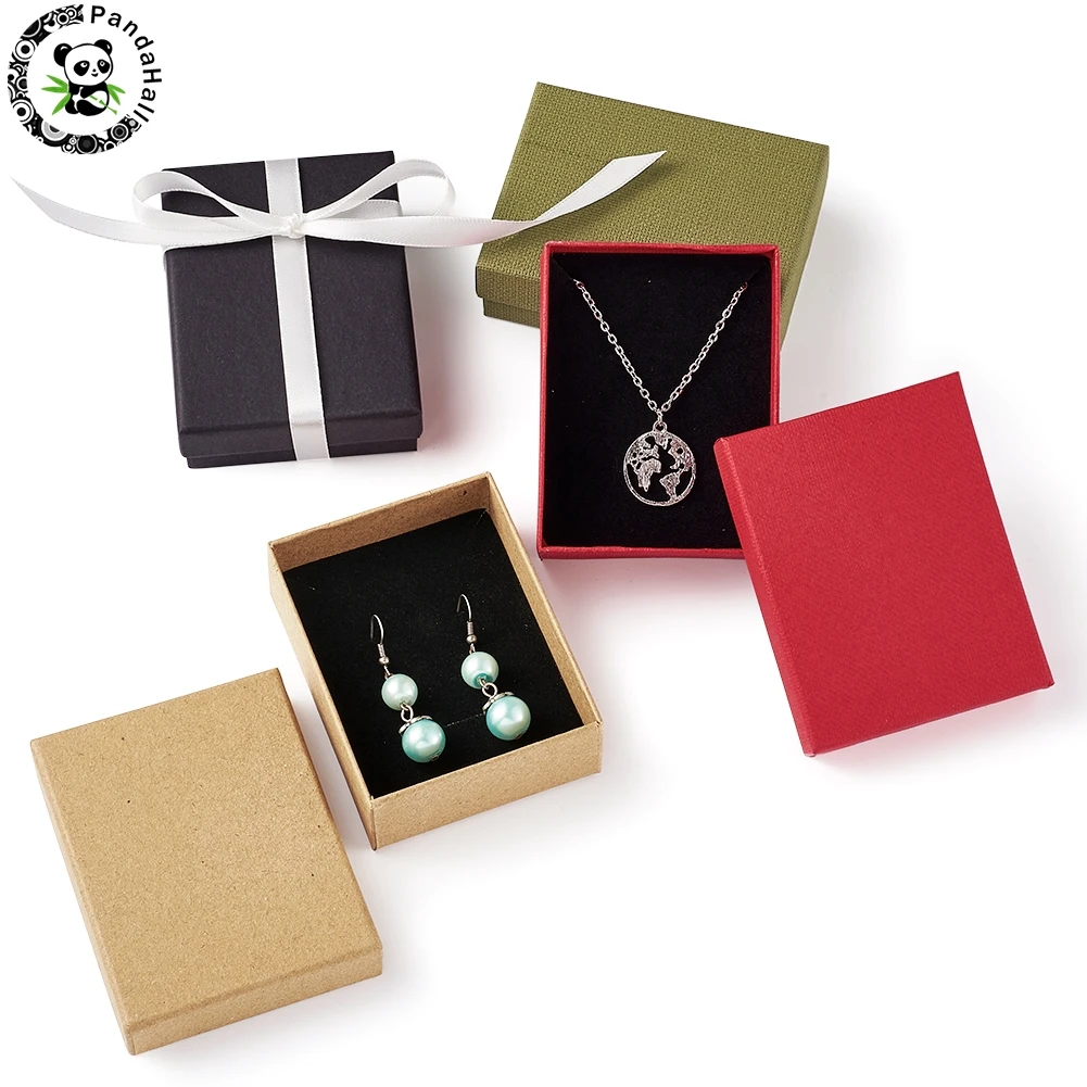 12 Chiếc Tông Bộ Trang Sức Tặng Vòng Cổ Vòng Tay Bông Tai Tặng Bao Bì Hộp Với Xốp Bên Trong Hình Chữ Nhật