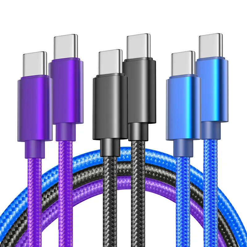 5A Nylon 1m 2m 3m 66w USB C a tipo C Cable de carga rápida para iphone 15 16 Pro Max Samsung S24 Xiaomi OPPO Cable de carga
