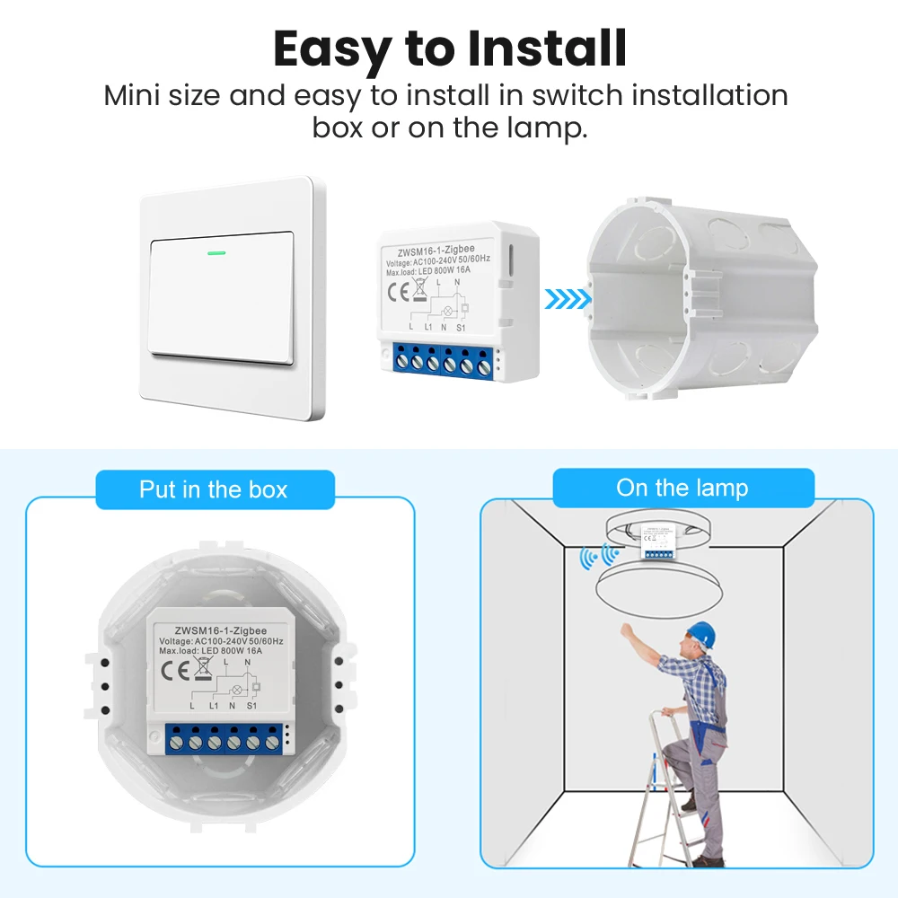 AVATTO Tuya WiFi Zigbee модуль умного выключателя света, нейтральный провод/без нейтрального провода управление DIY выключатель работает для Alexa, Google Home