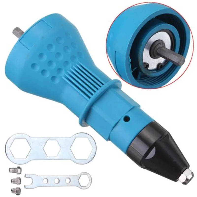 ไฟฟ้า Rivet Gun Drill Adapter Riveting เครื่องมือไร้สาย2.4-4.8มมท่องเที่ยวหัวฉีดรุ่นอุปกรณ์เครื่องมือไฟฟ้า