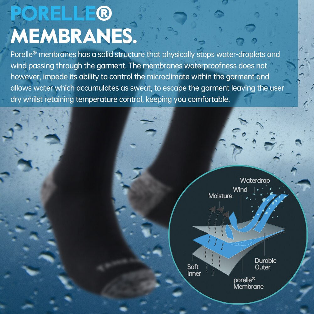 Waterdichte sokken voor heren Warme sneeuw Thermische sportsok PORELLE MEMBRANES Snowboard Fietsen Ski Fiets Winter Zwart Blauw