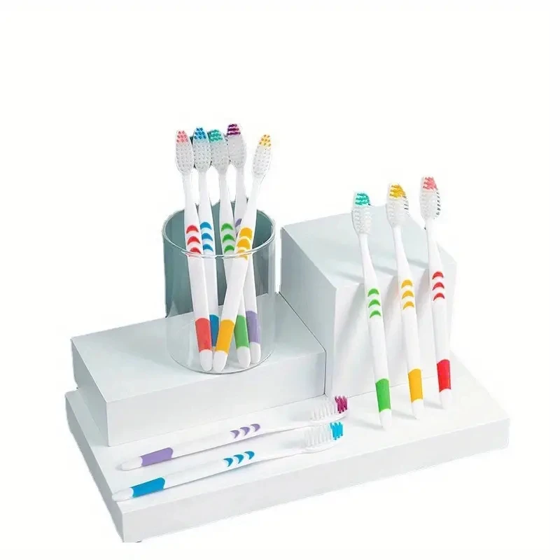 10 ชิ้น Double Ultra Soft แปรงสีฟัน, ถ่านไม้ไผ่ NanoToothbrushes, ทันตกรรมส่วนบุคคลแปรงฟันสนับสนุนแปรงสีฟันสําหรับผู้ใหญ่