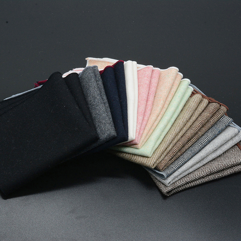 クラシックなウールのポケット,25cm,無地の黒,男性用ヴィンテージスカーフ,タンキード,アクセサリー,ネックレス