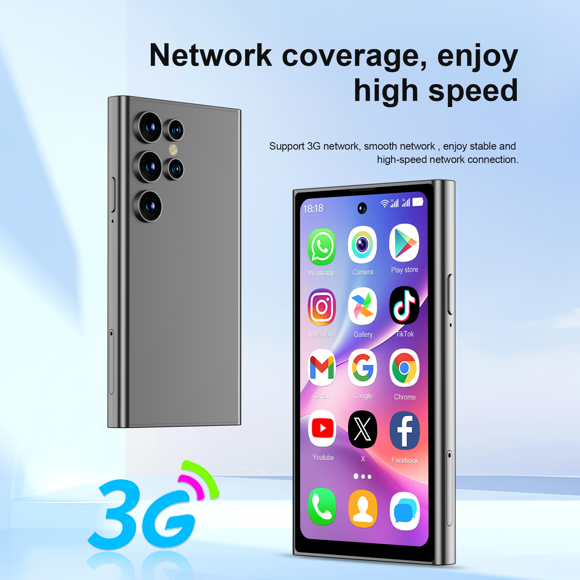 SERVO -Mini Smartphone Android S27, Petit Smartphone, 3G, WCDMA, 16 Go, Dean Play, PRWiFi, Déverrouillage du visage, 4.0 ", Téléphone portable mignon, Touristes, EpiStandby