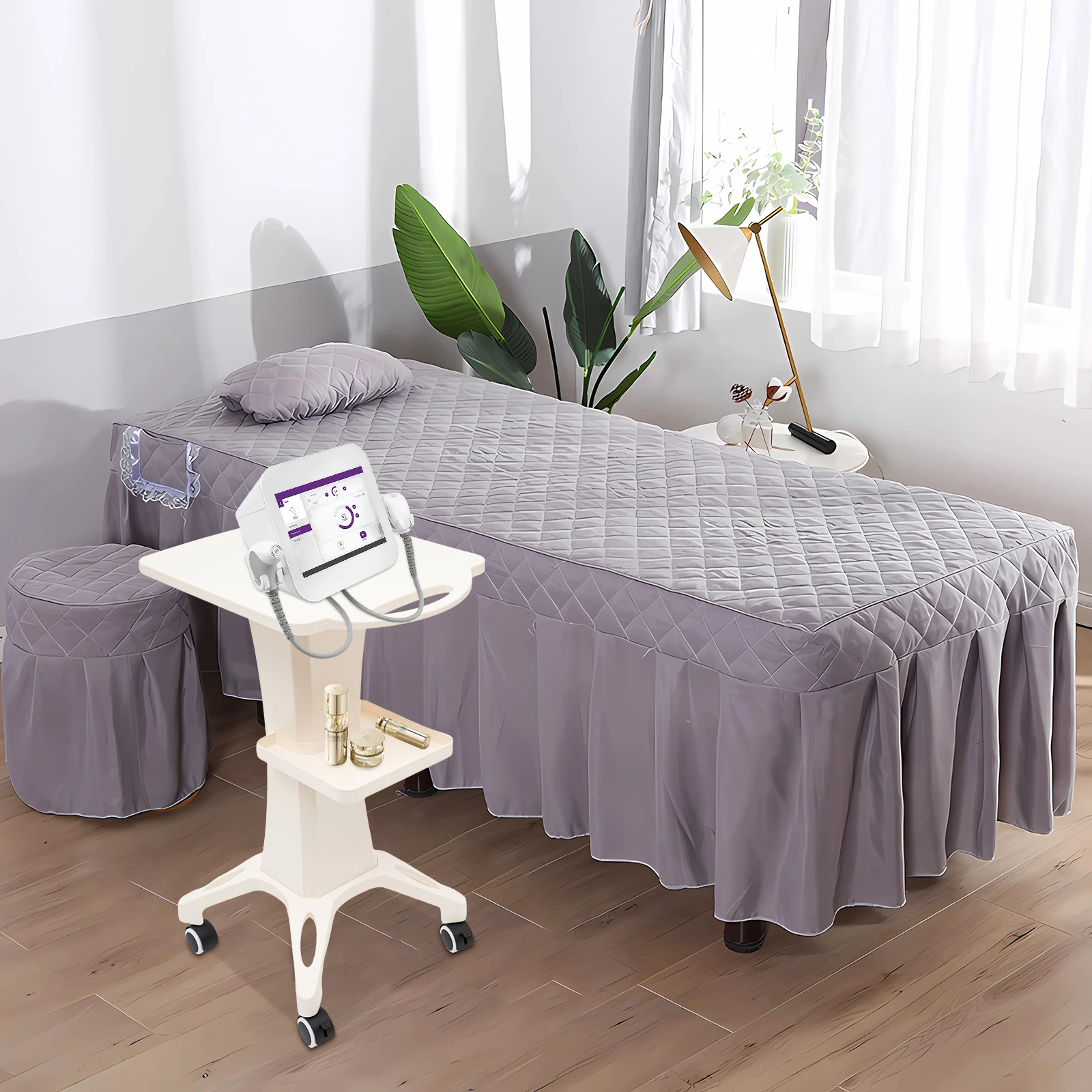 2-stufiger ABS Multi Beauty Salon Stand Rollwagen SPA Beauty Machine Halter Trolley Ständer für Friseur Tattoo Ausrüstung