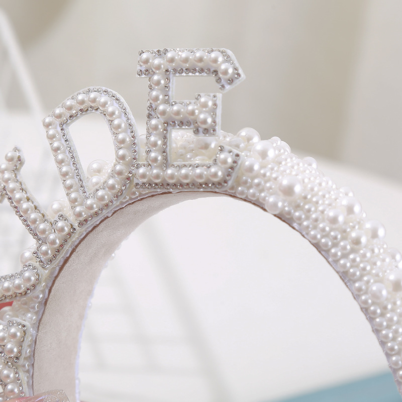 Bride To Be Perlenkrone Stirnband Bach Bachelorette Junggesellinnenabschied Brautparty Hochzeit Verlobung Probe Abendessen Dekoration Geschenk