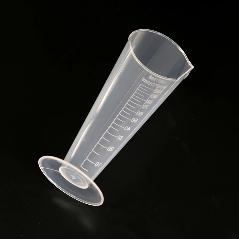 Cilindro graduato trasparente in plastica conica da 100 ml, strumento di misurazione per cucina da laboratorio, accessori per materiale didattico scolastico