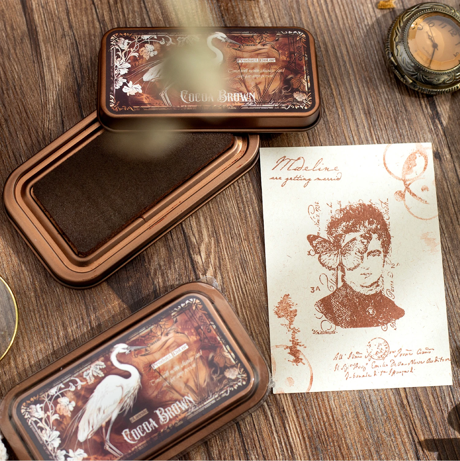 Retro Gothic หมึกสําหรับงานฝีมือ DIY Scrapbooking แผ่นหมึกยางแสตมป์ไม้กระดาษ Inkpads กระดาษตกแต่งเครื่องเขียนอุปกรณ์โรงเรียน