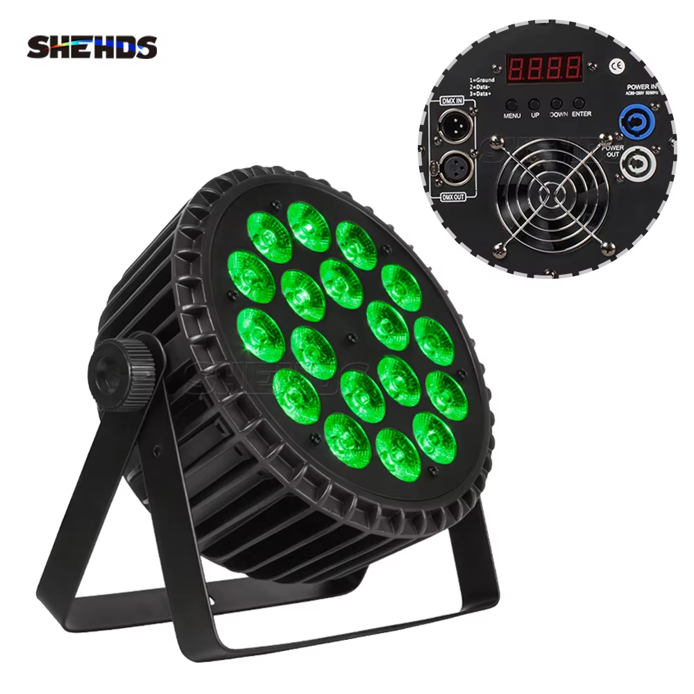 SHEHDS Aluminium LED Par groot/plat Plat 18x18W RGBWA + UV/18X12W RGBW Par Licht voor DJ Bar Disco Kerstverlichting Publiek