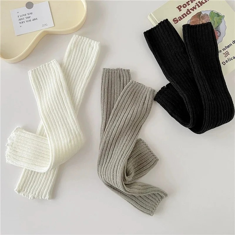 Calcetines largos de otoño de 40cm para mujer, calentadores de piernas tejidos para cubrir los pies, medias protectoras de invierno Y2K, mallas antideslizantes para el hogar