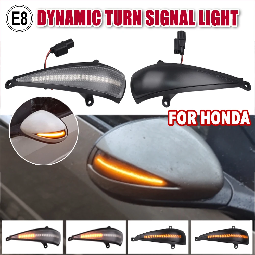2X intermitente dinámico luz LED de intermitente lámpara de espejo lateral para Honda Civic 8th MK8 Hatchback 3D 5D 2006 2012 FN2 FN FK