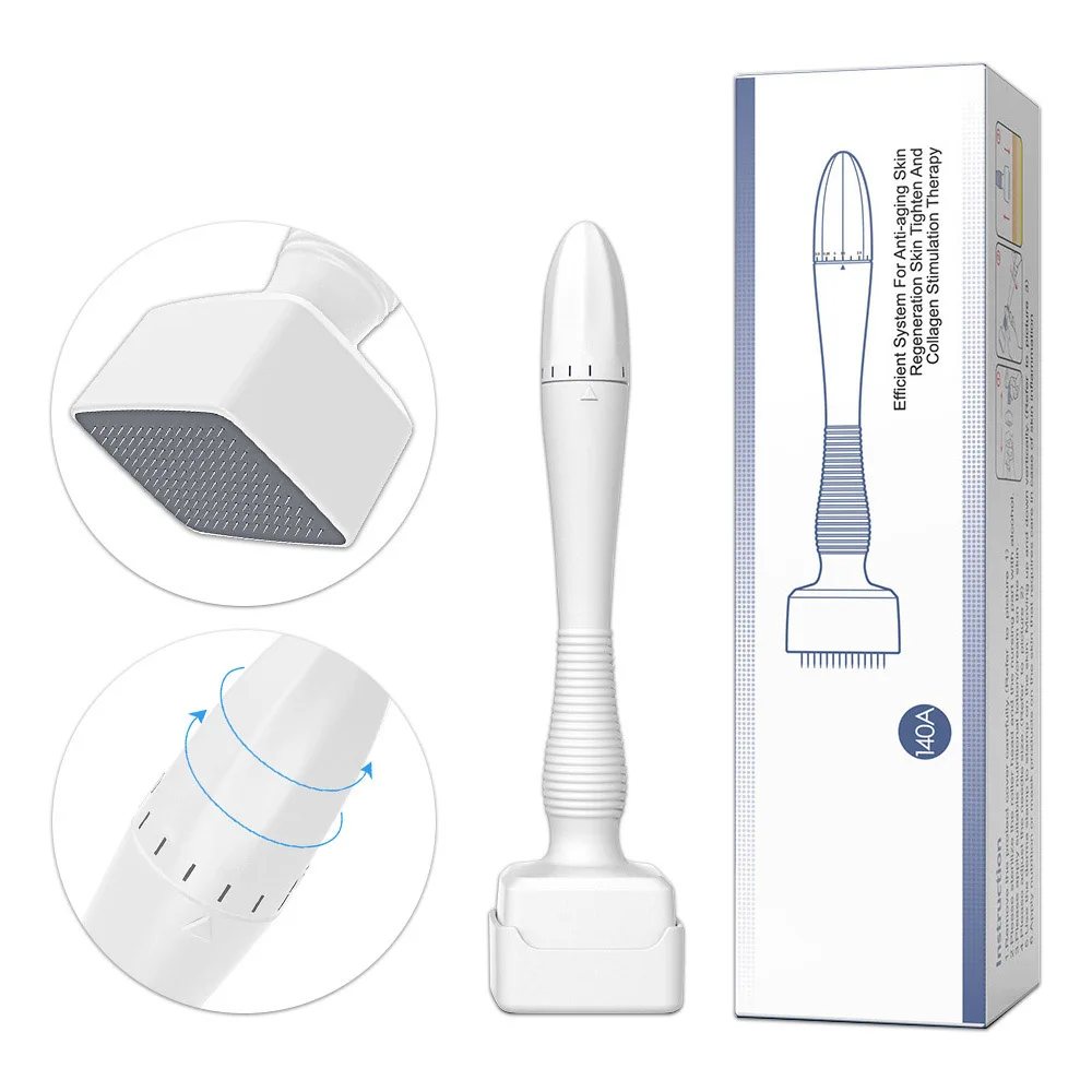 Derma Stamp Adjustable 140A Needle Length Microneedle Roller Dermapen Anti-Aging Wrinkle Hair Loss Growth Beard Therapy Beauty