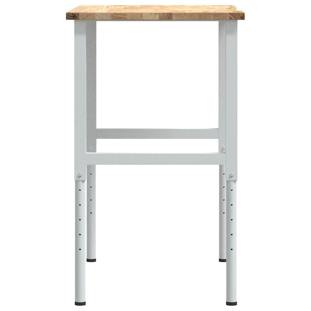Solid Oak Workbench 100x60x(71.5-98) cm Adjustable Height Craft Table