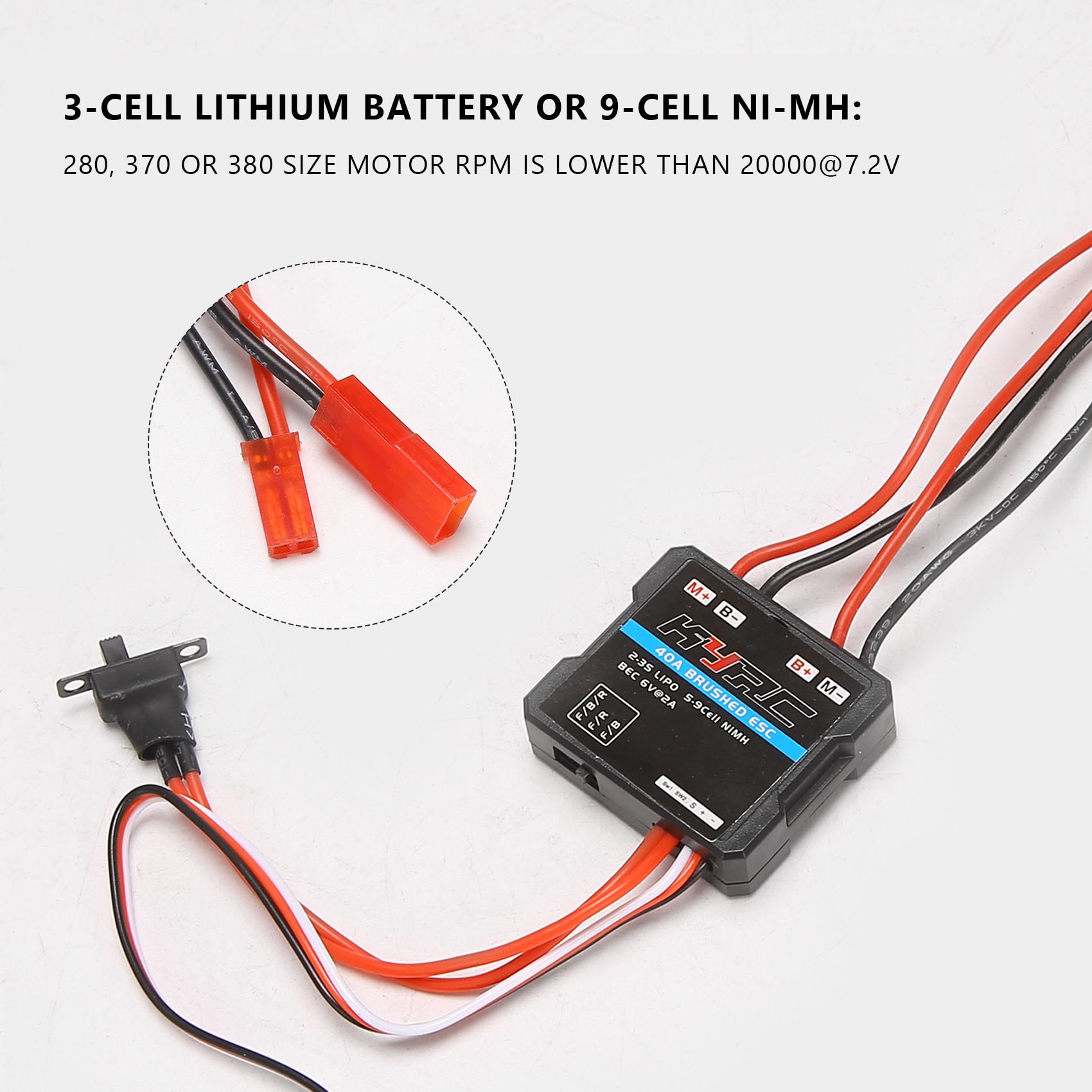BABQ 40A Escovado ESC Controlador de Velocidade Eletrônico para WPL C24 C34 MN D90 MN99S MN86S Peças de Atualização de Carro RC