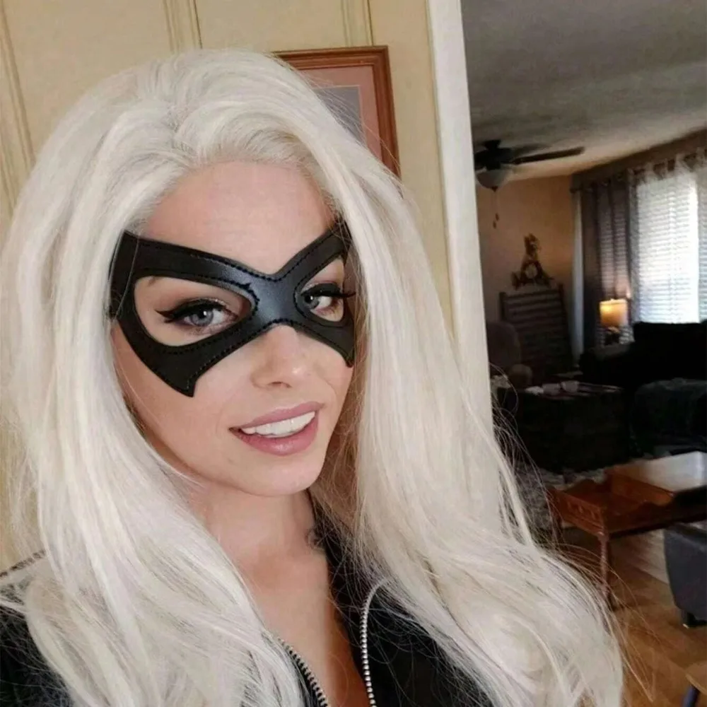 Czarna seksowna maska na oczy z PU skóry, maska do makijażu, maska cosplay, przystojna maska na oczy, akcesoria do cosplayu