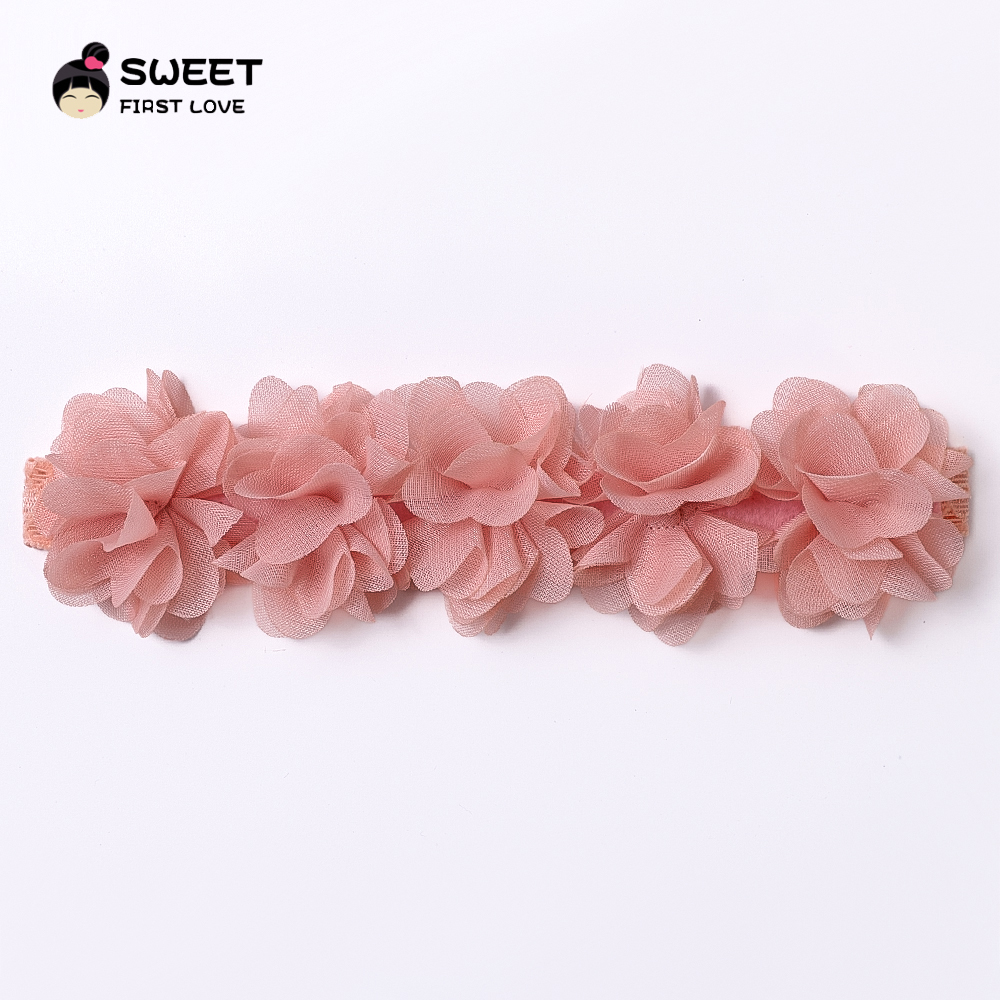 Diadema de flores para niñas, bonita diadema de flores, suave y elástica, gorros para niños recién nacidos, diadema para niños pequeños, accesorios para bebés