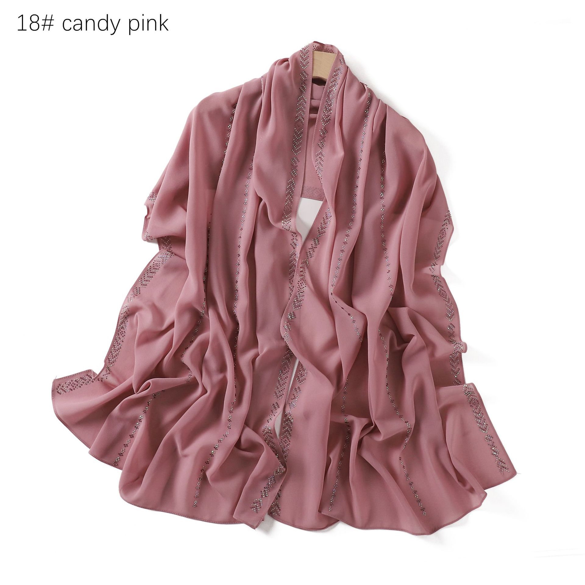 Новинка, Женский шифоновый длинный шарф с бусинами