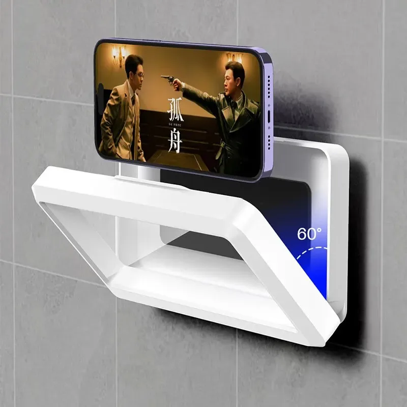 Suporte de telefone à prova d'água - Suporte de chuveiro com ventosa para banheiro/parede, acesso com tela sensível ao toque e vedação à prova de vapor, telefones máx. de 6,7"