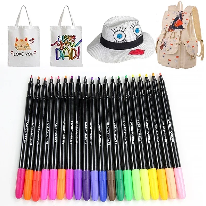 12 Farben/Set, wasserdicht, farbecht, Stoff, Textilmarkierungsstift, Permanentstift für DIY-Kleidung, Kunst, Graffiti, Zeichnung, Malstift
