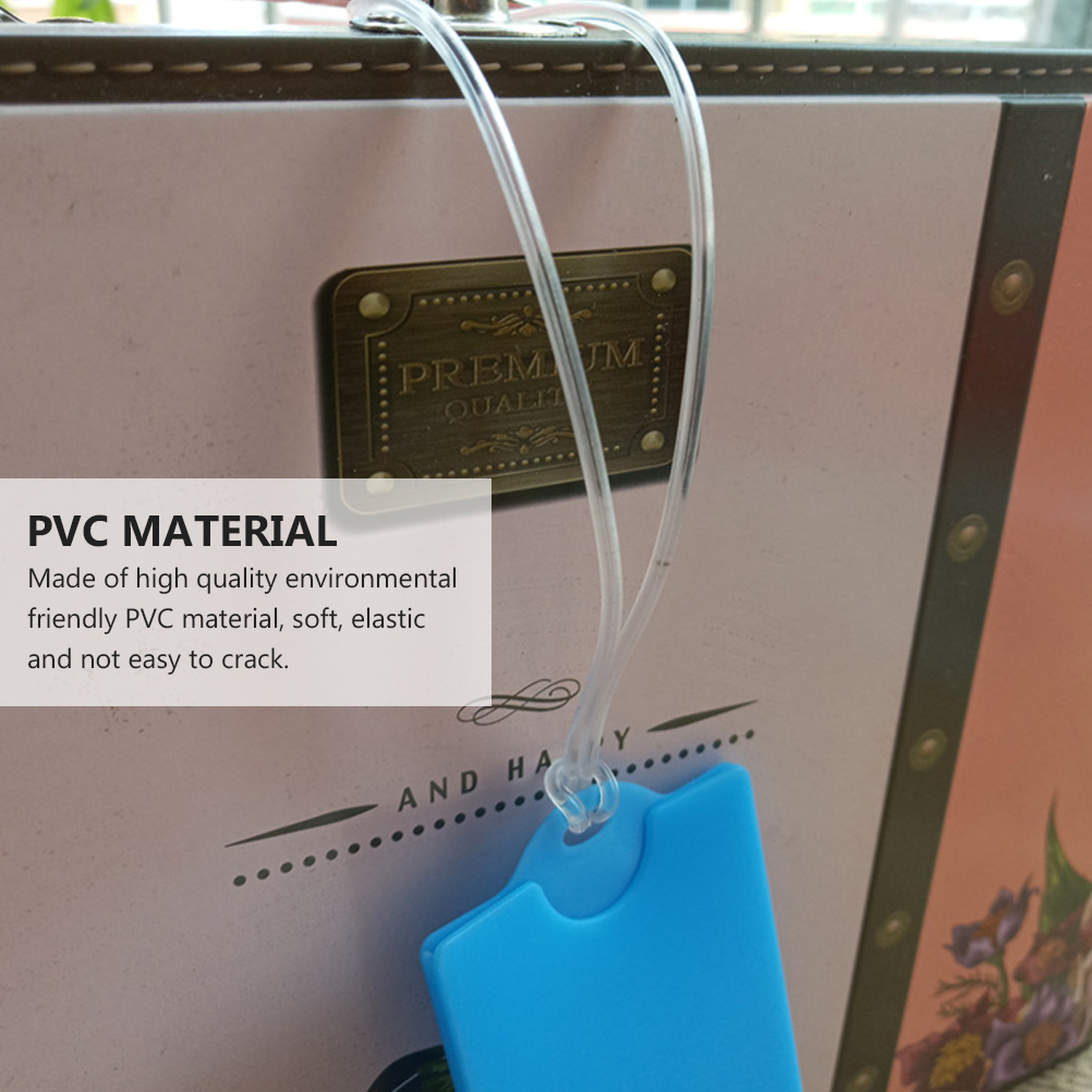 1 Juego de 100 Uds. De bucles de equipaje de PVC, etiquetas de equipaje, correas de bucle de gusano (transparente)