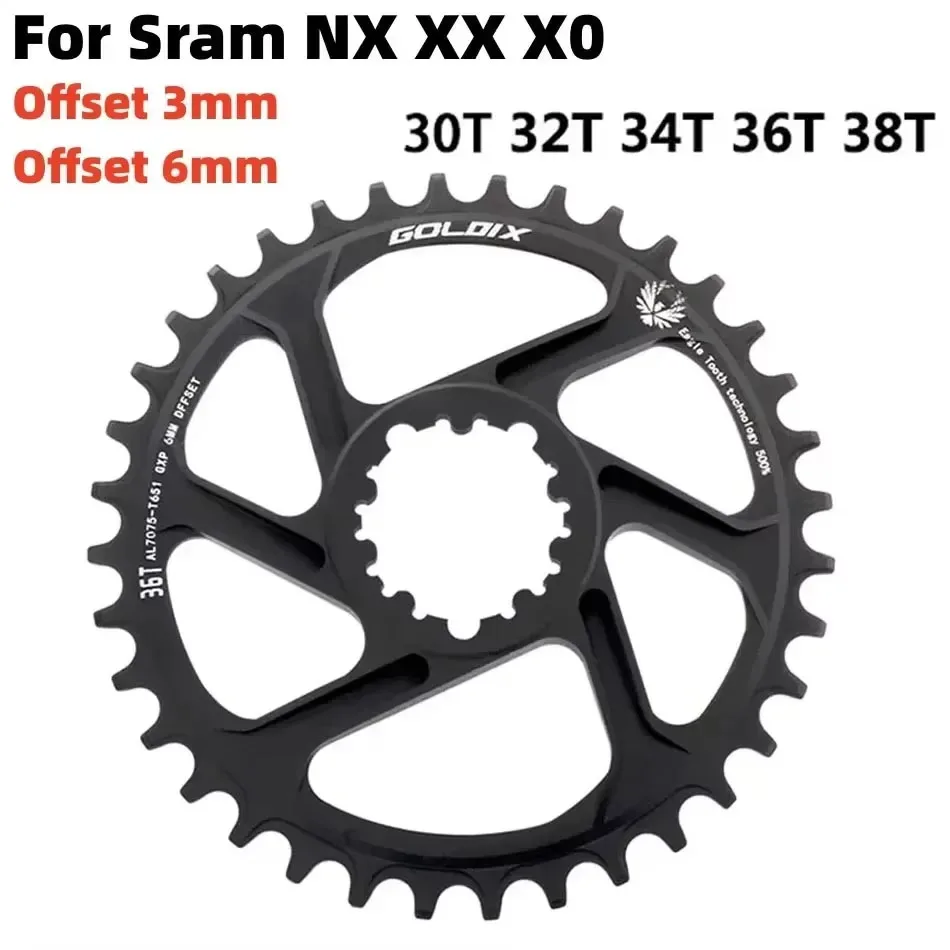 Звездочка MTB с прямым креплением для sram NX XX XO 3 болтовое кольцо цепи 0 мм 3 мм 6 мм смещенное 30 т 32 т 34 т 36 т 38 т 9 10 11 12 скоростной лоток