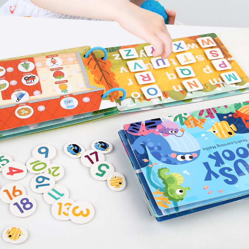 Montessori bebê ocupado livro meu primeiro livro silencioso colar aprendizagem precoce educação brinquedo crianças jogo de correspondência para bebês 2 3 anos