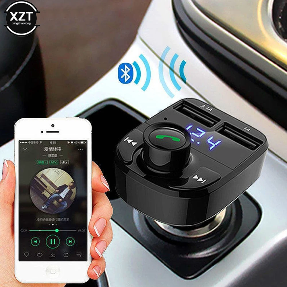 X8 Car Dual USB Fast Charger FM Transmitter Bluetooth 5.0 Handsfree Car Kit Audio Modulator MP3 Player Audio Receiver