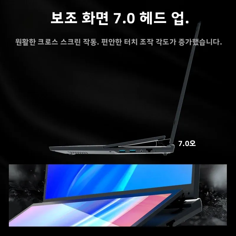 인텔 코어 i7 9750H 16.1+14.1인치 듀얼 스크린 노트북 64GB 램 4TB SSD DDR4 윈도우11 5.3GHz HD 카메라 휴대용 사무용 컴퓨터