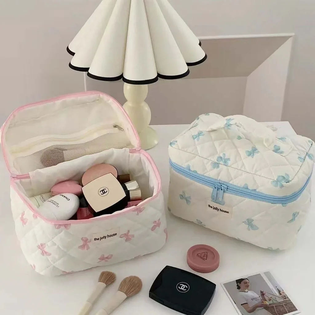 Bogen Make-up Tasche große Kapazität tragbare Reise Kultur beutel Kosmetik Aufbewahrung tasche für Mädchen