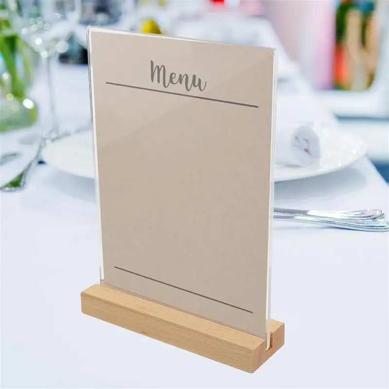A5 A6 Acrylic Sign Holder Picture Frame Display Stand Clear Paper Holder Table Menu Stands For Wedding Office Restaurant