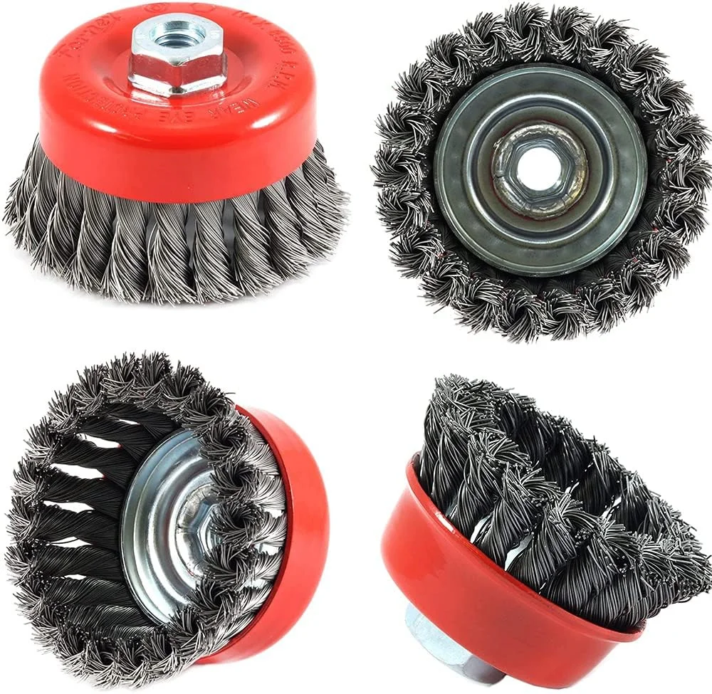 Verdrilltes Stahldraht rad M10-M14 Bürste starke Farbe entfernen Drehknopf Entgraten 1/2-6 Zoll für Metall winkels chl eifer
