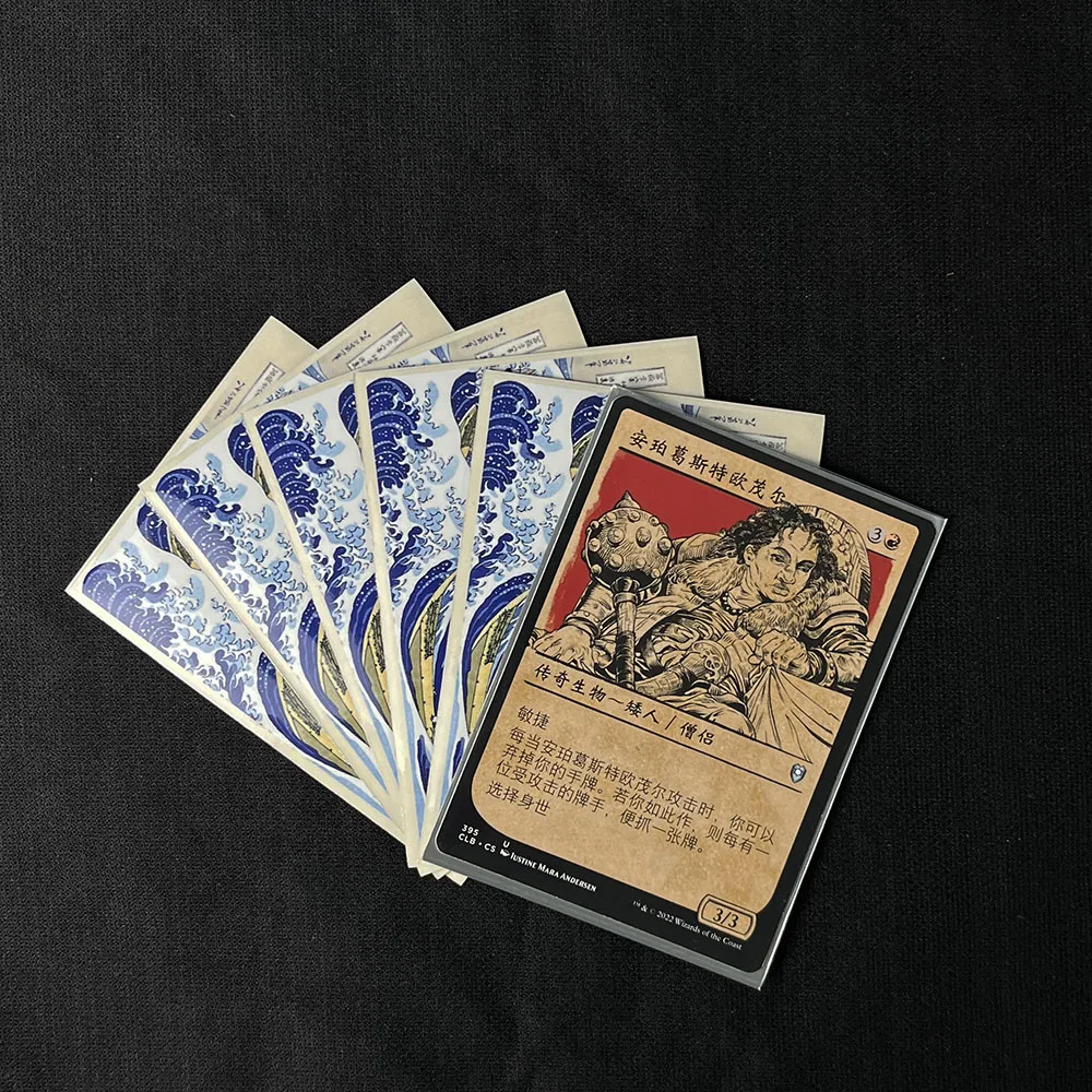 60 PCS Multi-size Card Sleeves Japanese Surfing Patterns Trading Card Sleeves Cartoon Card Protector Sleeves for MTG/PKM/YGO