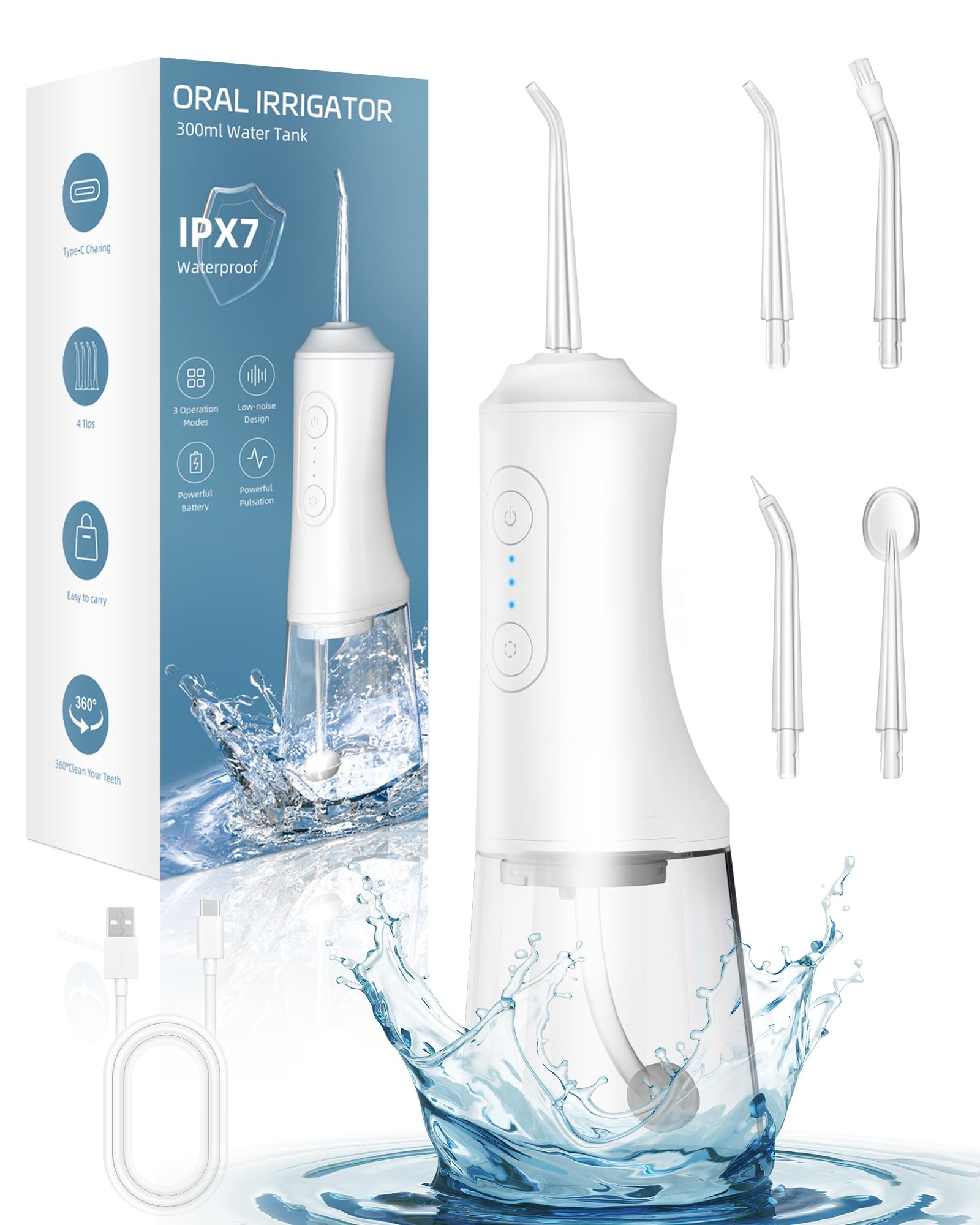 Водный стоматологический ирригатор Waterpick Ipx7, водонепроницаемый ирригационный ирригатор для полоскания рта, нить для полости рта, ирригатор для чистки зубов