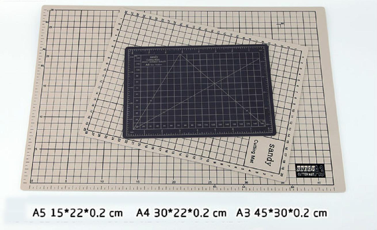 A2 Two-color Cutting Board Diy Manual Rubber Stamp Carving Pad Cutting Board Cutting Grid Pvc Grid Line Self-healing Cutting Pad