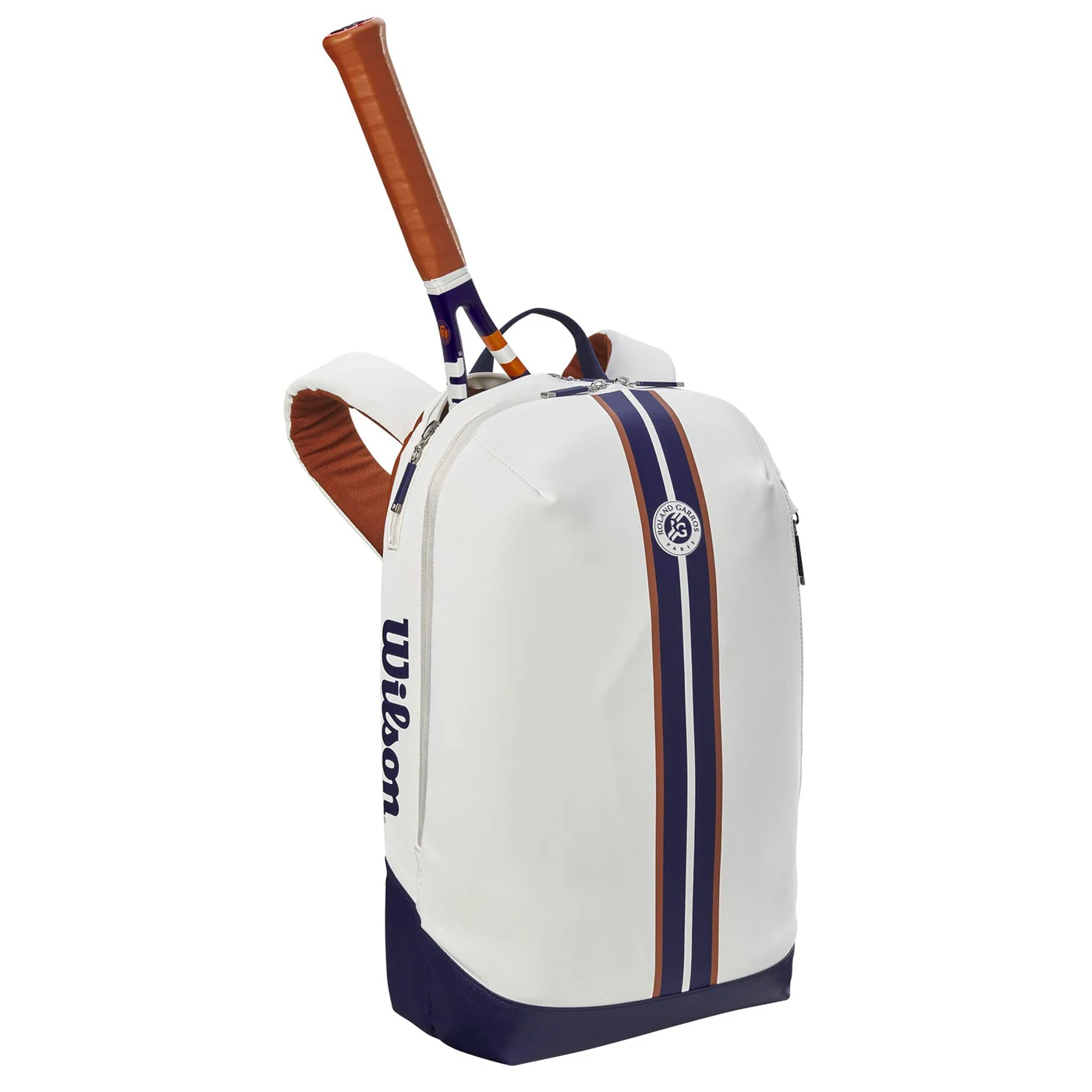 Wilson 2023 Mochila de tenis Roland Garros Super Tour con bolsillos para raqueta con compartimentos parciales para raqueta Diseño elegante