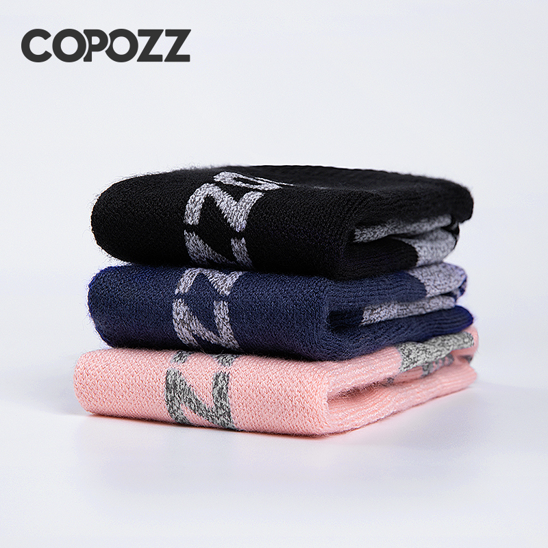 COPOZZ 冬男性女性サーマルスキーソックス暖かいメリノウールスノーボードサイクリングスキーサッカーソックス肥厚ふくらはぎロングスキーソックス