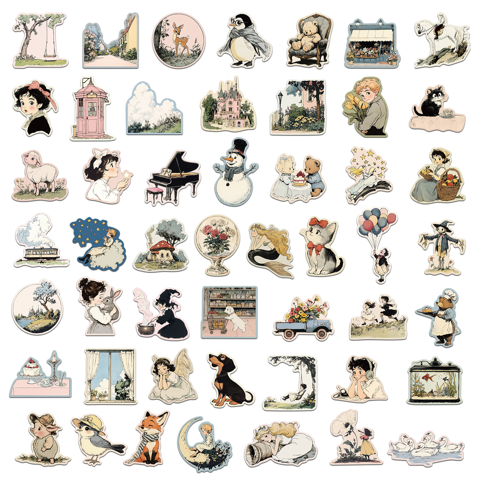 50 stuks Comic World Sticker Anime Graffiti Esthetische Lezen Laptop Bagage Scrapbooking Decals Waterdichte Bagage Telefoon Decals