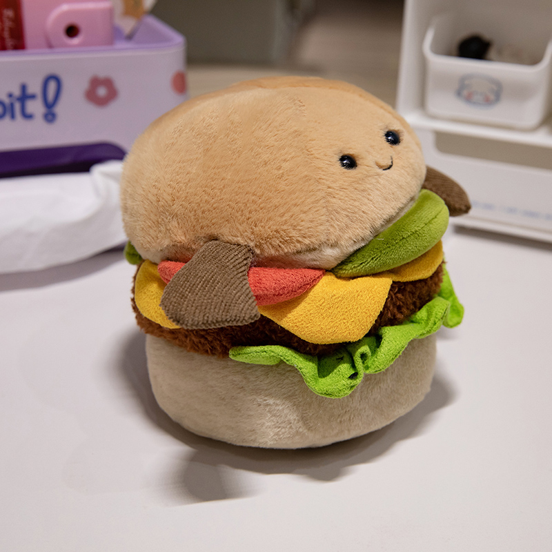 15 cm süßes Cartoon-Hamburger-Plüschtier, Stofftier-Hamburger-Plüschtier, für Sie, Kinder, Geschenk, Urlaub, Geburtstag