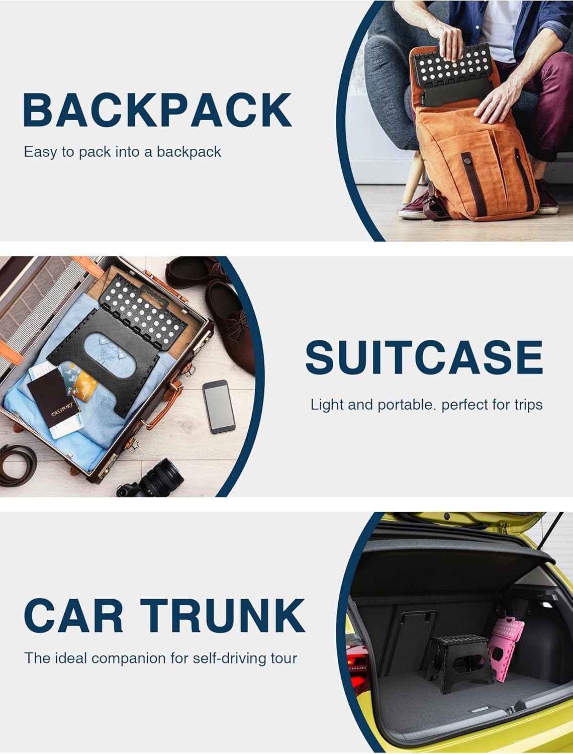 Taburete plegable para niños – Taburete plegable para niños (negro)