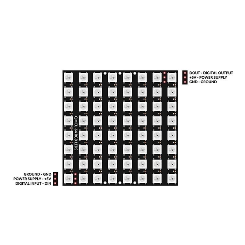 Módulo de CJMCU-8X8 de Panel de matriz LED 3 X U 64 Compatible con Arduino y Raspberry Pi